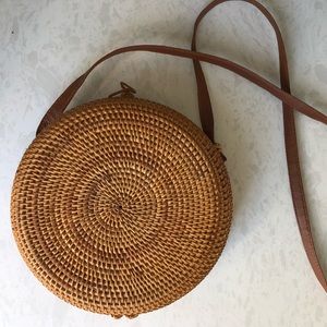 Round Rattan Bali Purse